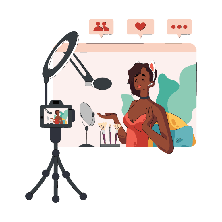 Ilustración afro marketing de contenido
