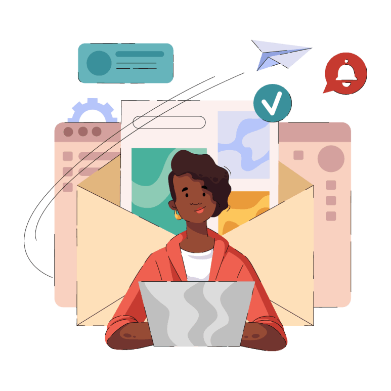 Ilustración afro e-mail marketing