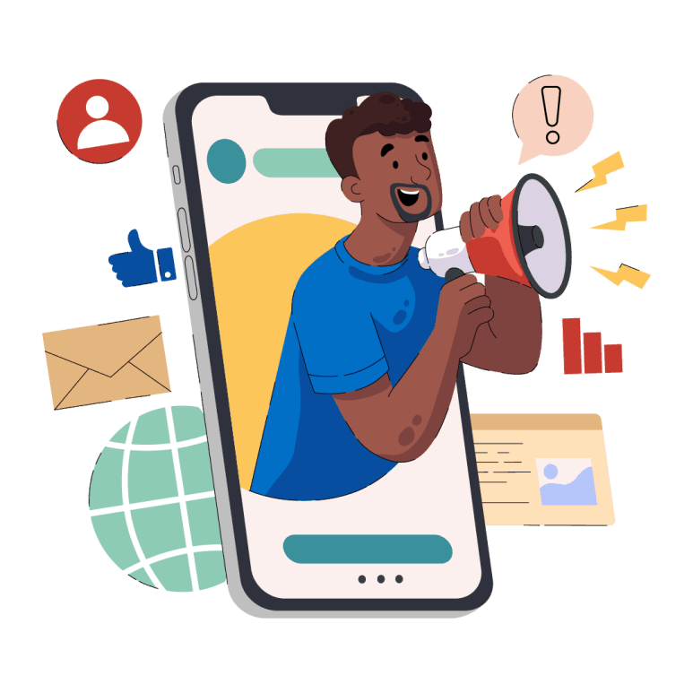 ilustración afro servicio marketing