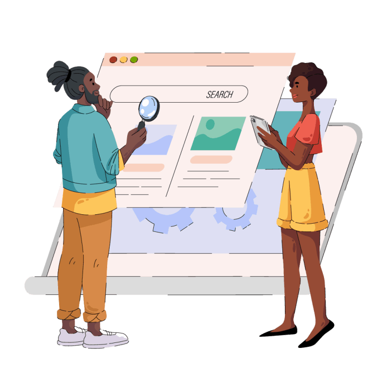 Optimización SEO ilustración Afro