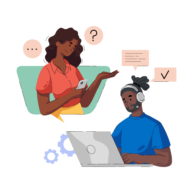 Ilustración afro Desarrollo web y app